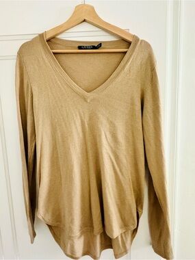 Ralph Lauren Tan V-Neck Long Sleeve Sweater